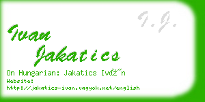 ivan jakatics business card